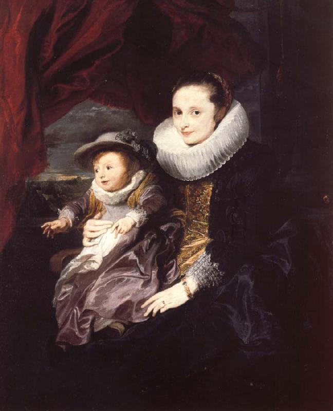 Anthony Van Dyck Portrait of a Woman and Child France oil painting art